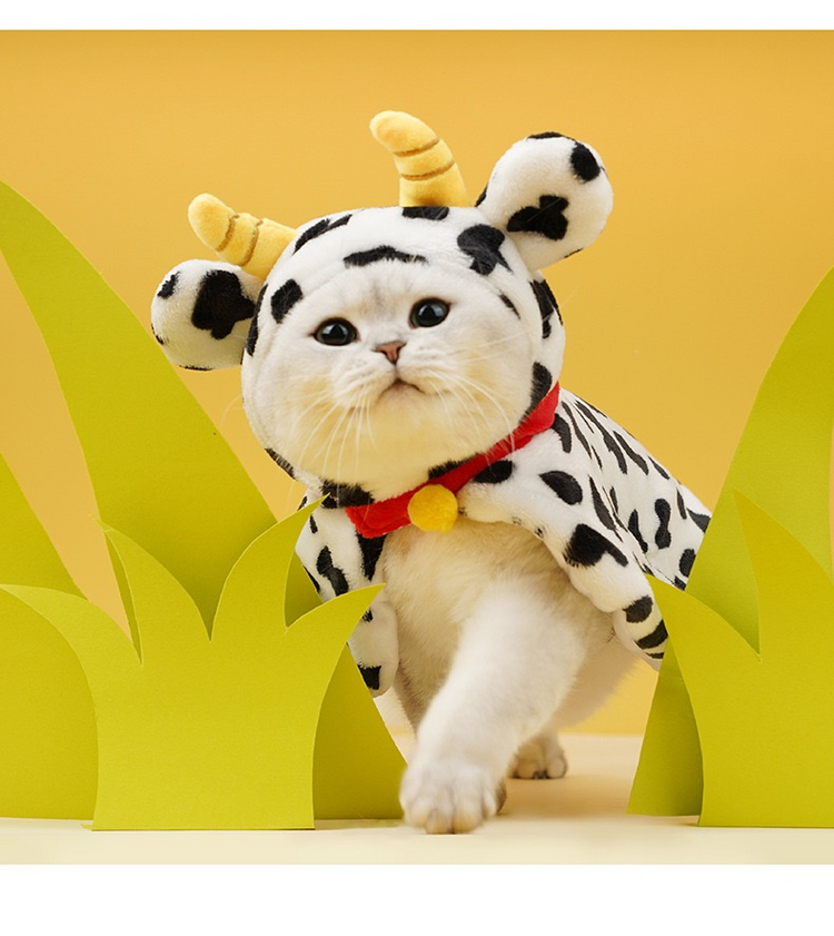 ZEZE Costume Cute Cow Cloak Cat Hoddie Cloths