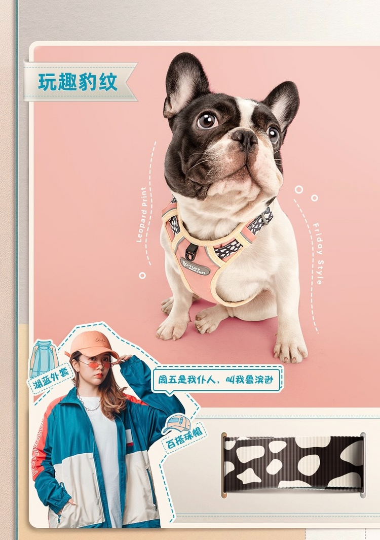 Tuffhound Bubble Harness and Leash Pink