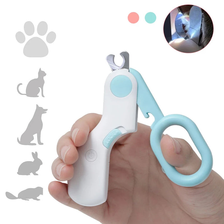 Professional Pet Nail Clipper LED Light Scissors
