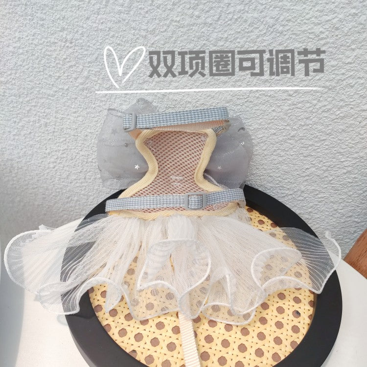 Handmade Princess Lace dress with Leash for Cat