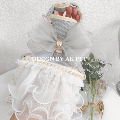 Handmade Princess Lace dress with Leash for Cat