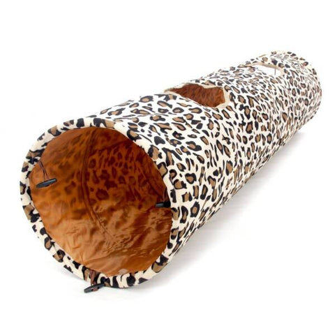 Leopard Print Cat Play Tunnel