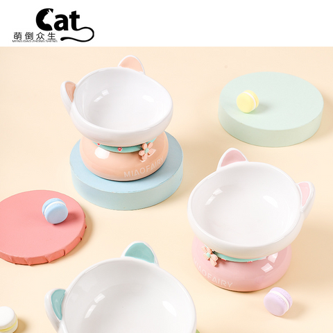 MiaoFairy Macaron Pet Ceramic Bowl