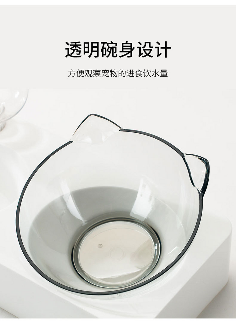 Automatic Cat Water Dispenser with Transparent Food Bowl