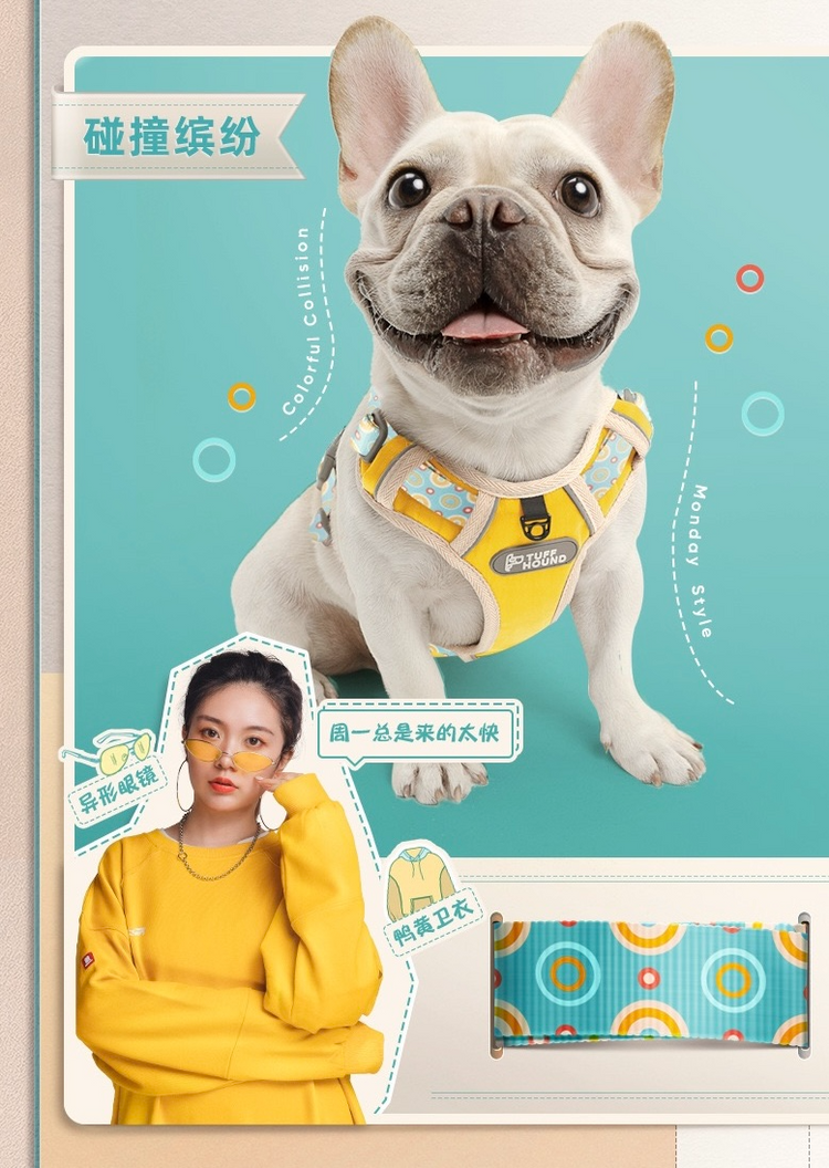 Tuffhound Bubble Harness and Leash Yellow