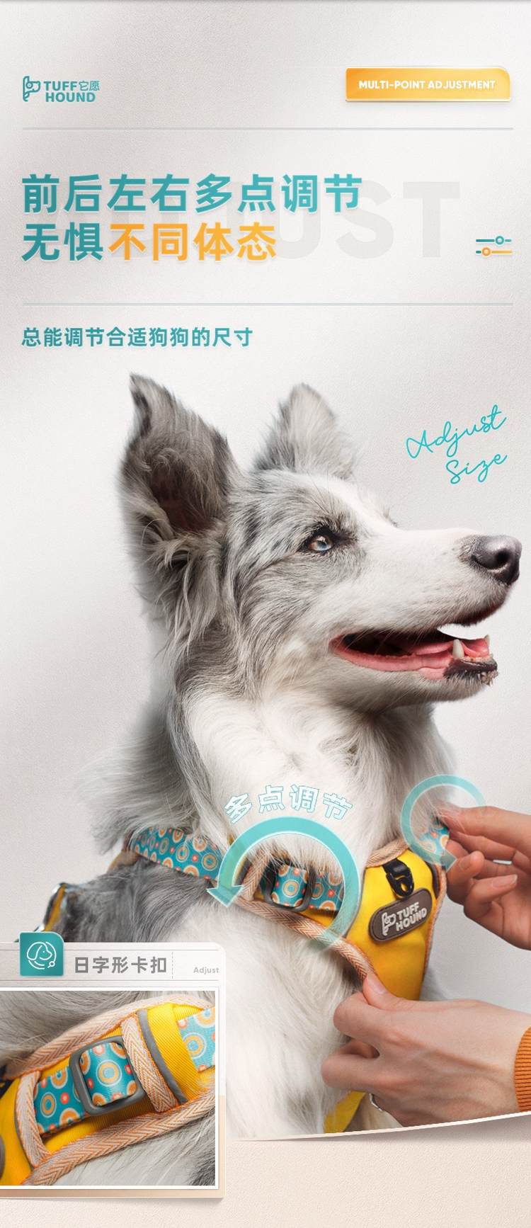 Tuffhound Bubble Harness and Leash Yellow