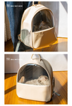 Leather transparent ventilation pet backpack