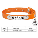 Personalized Cat Leather Collar Custom Engraved Nameplate