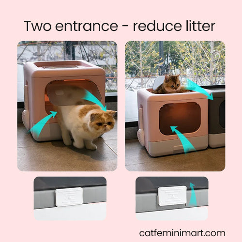 Foldable Double Door Drawer Litter Box