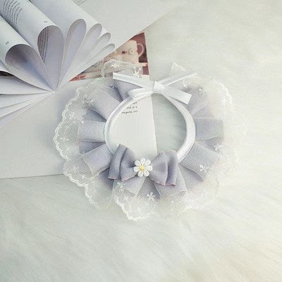 Pet Collar College style Bow Knot Lace and Cotton Neck Scarf