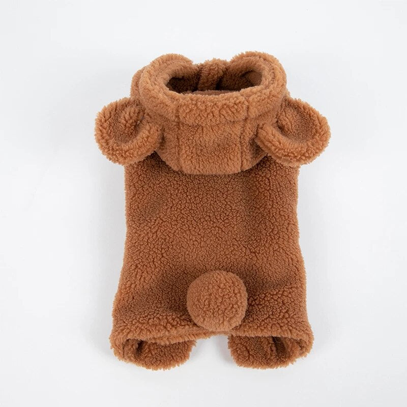 Lovely Small Dog Costume Teddy Bear Coat Cloak Pet Clothes