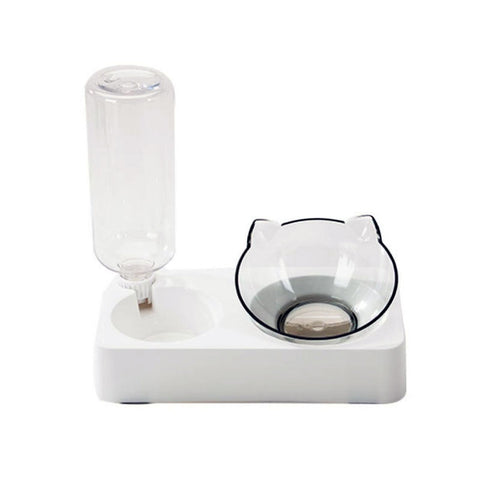Automatic Cat Water Dispenser with Transparent Food Bowl