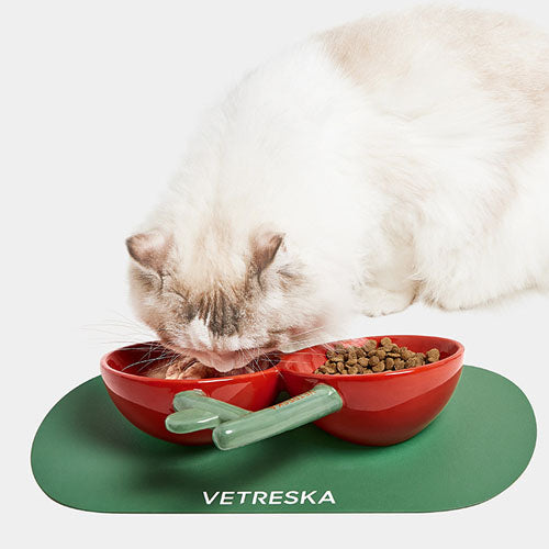 CLEARANCE - Cherry Ceramic Pet Bowl