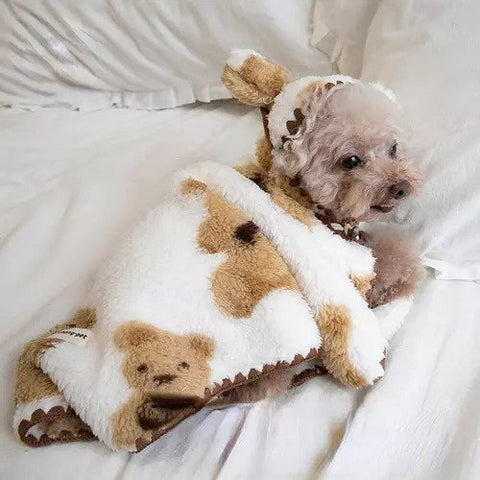 Pet Blanket, Pet Bathrobe Comfortable Warm Dog or Cat Cute Coat