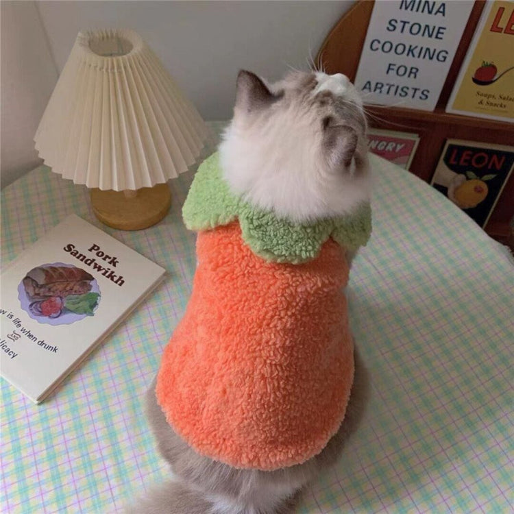 Little Carrot Costume Cotton Pet Coat, Green Orange Dog or Cat Cloth